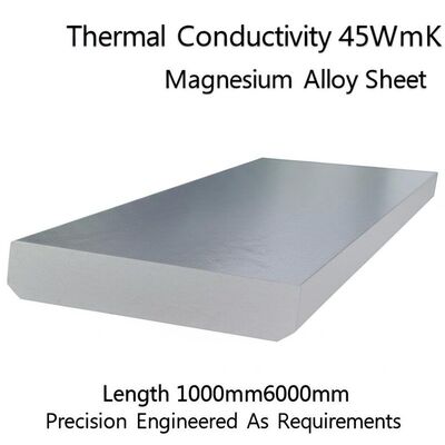 Conduttività termica 45WmK Legatura di magnesio Lungozza della lamiera 1000mm6000mm Precisione progettata secondo i requisiti