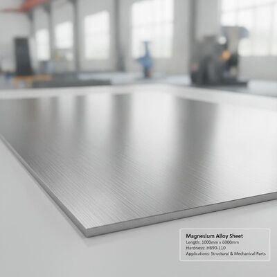 Lunghezza 1000mm 6000mm Legatura di magnesio foglio di metallo che fornisce durezza HB90 110 Adatto per parti strutturali e meccaniche